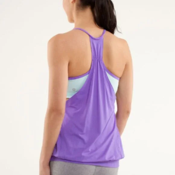 Lululemon No Limits Tank Power Purple / Aquamarine Share Size 4 - Picture 4 of 11